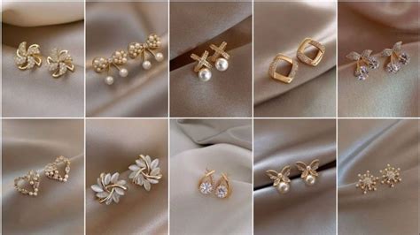 Stud Gold Earrings Designs || Daily Wear & Simple Earrings Design ...