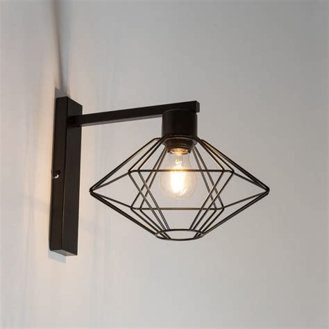 Czarna lampa ścienna z drucianym kloszem SIG 40564 z serii VARIO CZ