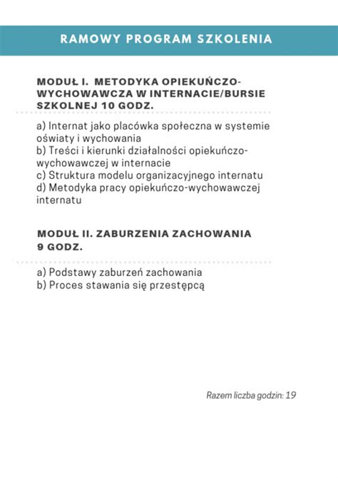 Metodyka Pracy Opieku Czo Wychowawczej W Internacie I Bursie Szkolnej Z