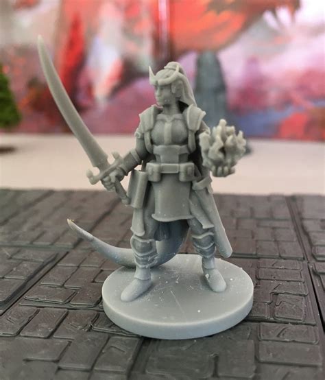 Tiefling Warlock 28mm Dandd Female Hexblade Miniature Tabletop Rpg Etsy