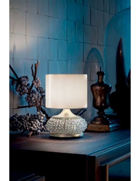 Lampada Da Comodino Abat Jour In Cristallo Classico Con Perle MS 177