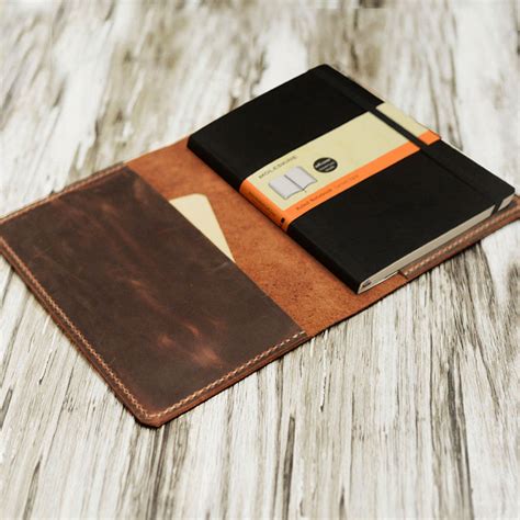 Personalized Leather Cover for Classic Moleskine Large size (5 x 8.25 ...