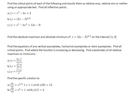 Solved Find The Critical Points Of Each Of The Followin