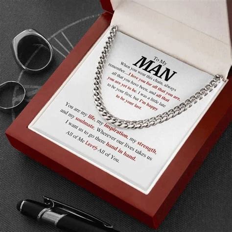 INTERESTPOD To My Man Cuban Link Chain Boyfriend Husband Gifts