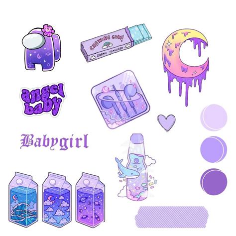 Purple Aesthetic Sticker Collection Purple Aesthetic Aesthetic