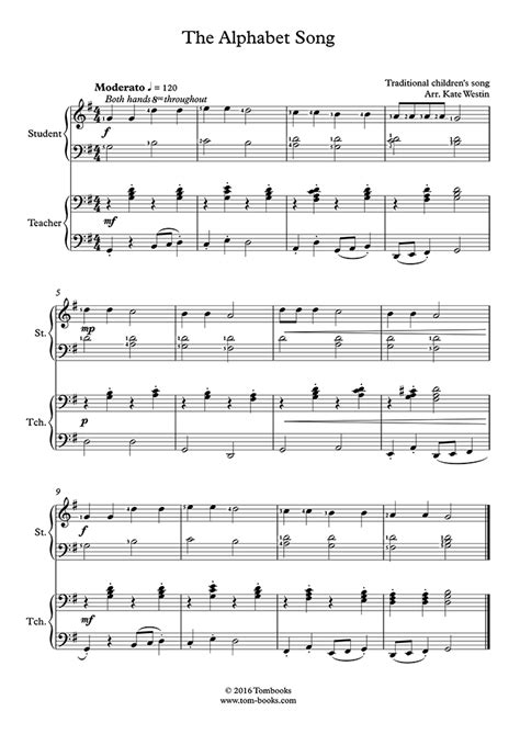 The Alphabet Song (teacher-student) (Traditional) - Piano Sheet Music