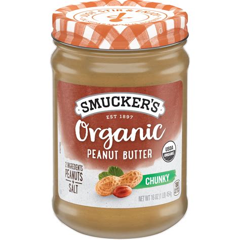 Smucker S Organic Natural Chunky Peanut Butter Ounces Walmart