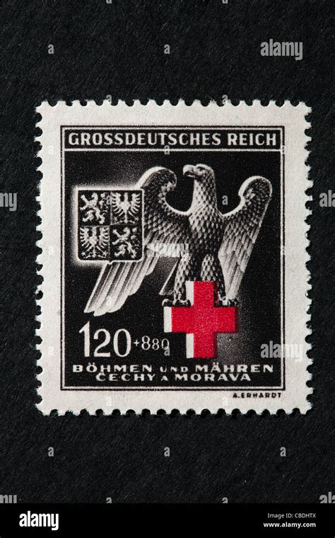 Poste Timbre Poste L Aigle La Croix Rouge Grossdeutsches Reich