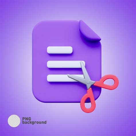 Premium Psd Psd D Rendering Of Cute Icon Illustration File And Scissors