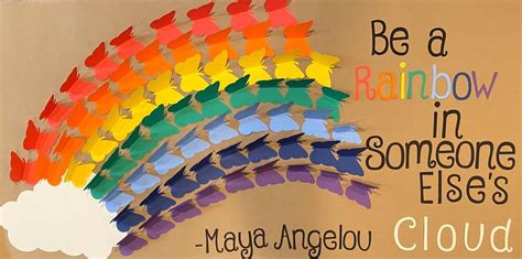 Be A Rainbow In Someone Else’s Cloud Bulletin Board Door Kit Rainbow Bulletin Boards