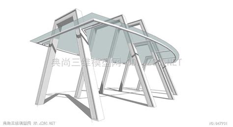 现代廊架景观亭子su模型z1 23su模型 标识标牌su模型