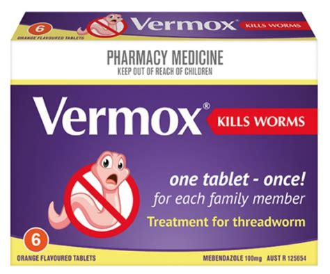 Buy Vermox Worming Tablets 100mg X 6 Online - eMedical