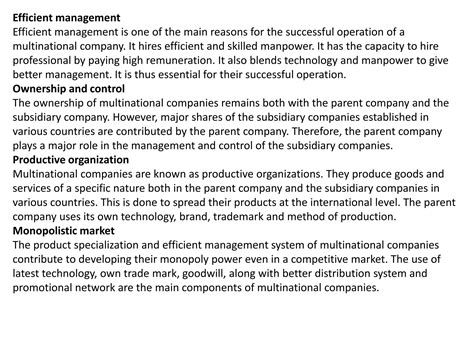 Multinational Corporations MNCs PPT