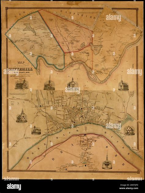 Map Of The Town Of Haverhill Essex County Mass Relief Shown By