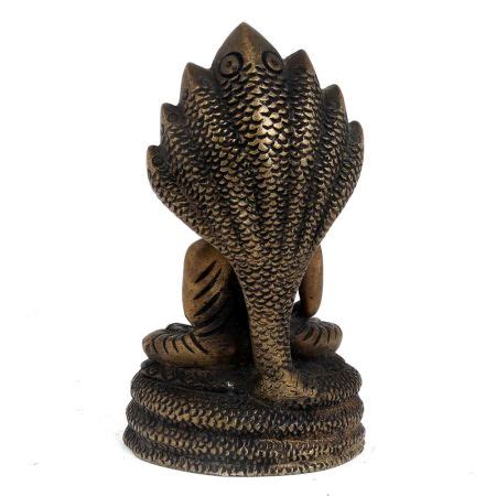 Brass Buddha Statue Sitting Under Snake Hood