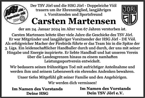 Carsten Martensen Gedenken Flensburger Tageblatt