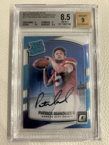 Patrick Mahomes Auto Rookie Donruss Optic Rated Rookie Prizm