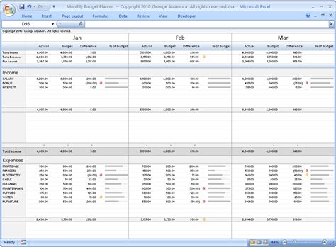 Excel Monthly Budget Planner – BuyExcelTemplates.com