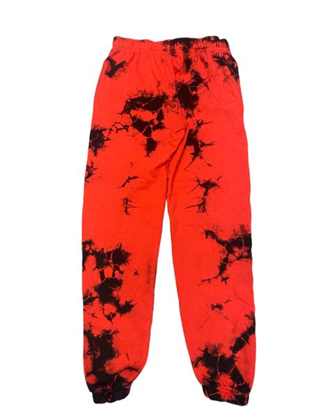 Red Black Crystal Wash Sweatpants Custom Colors Apparel