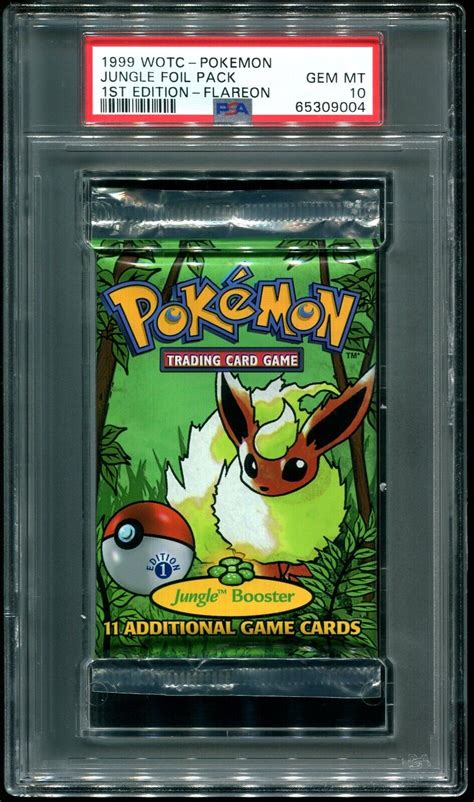 Psa Jungle St Edition Booster Pack Flareon Artwork Pokemon