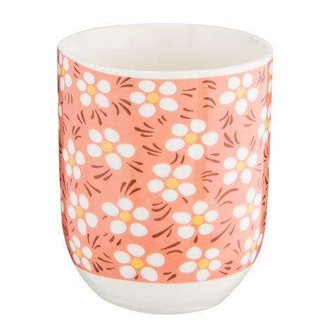 6CEMU0006 Mug 100 ml Rose Porcelaine Fleurs Rond Tasse à thé