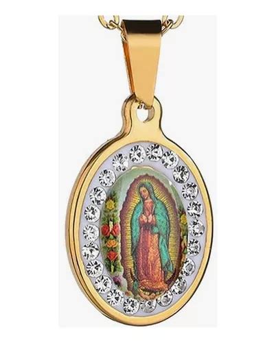 Collar Con Dije De La Virgen De Guadalupe Acero Inoxidable Meses Sin