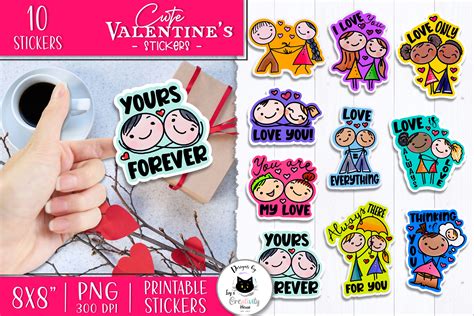 Cute Valentines Day Sticker Bundle Graphic By Ivys Creativity House