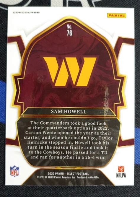 2022 Panini Select Concourse 76 Sam Howell RC EBay