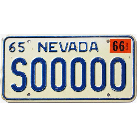 1966 Nevada Sample #S00000 | Vintage Nevada License Plates