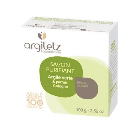 Argiletz Savon Naturel Purifiant Argile Verte Parfum Cologne Bio G