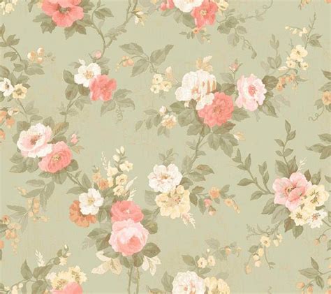 Sage Green Floral Wallpaper