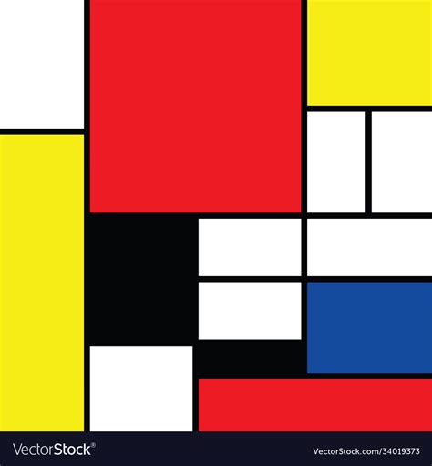 Piet Mondrian Style Royalty Free Vector Image Vectorstock