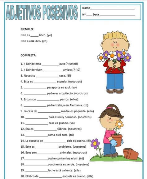 Possessive Adjectives Spanishtwocom Worksheets Library