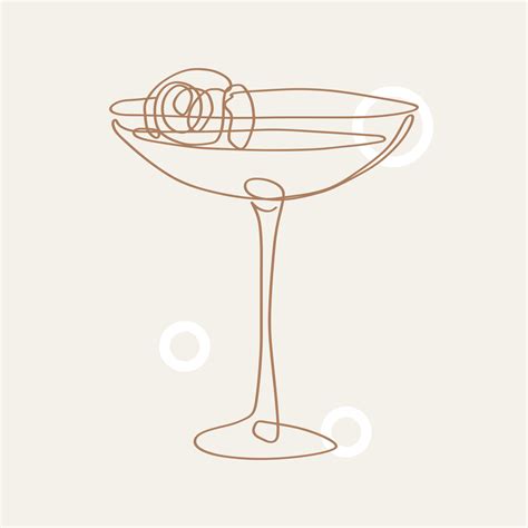Continuous one line drawing of summer cocktail drinks. Bar and