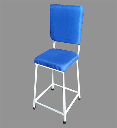 Mid Back Seater Workstation Chair Fixed Arm White And Blue At Rs