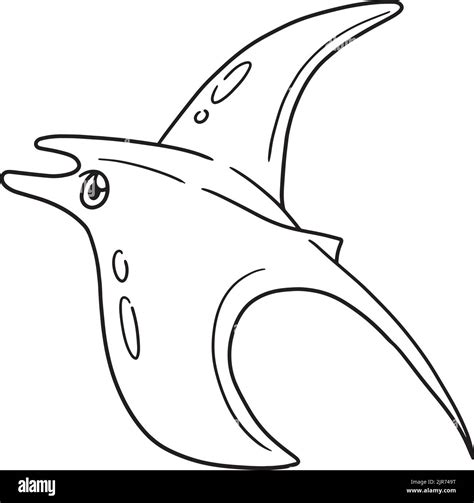 Manta Ray Isolated Coloring Page For Kids Stock Vector Image And Art Alamy