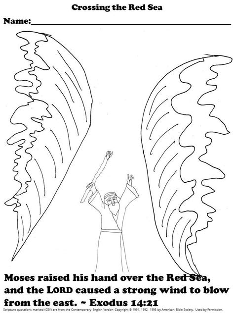 Crossing The Red Sea Coloring Page Crossing The Red Sea Sea