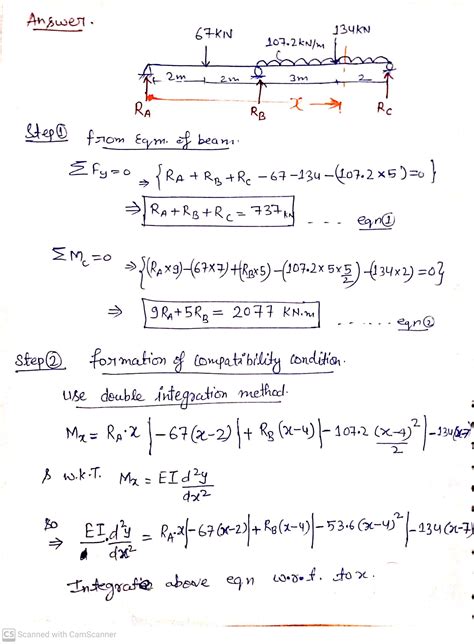 Solved Use Double Integration Indeterminate Beam Show Your