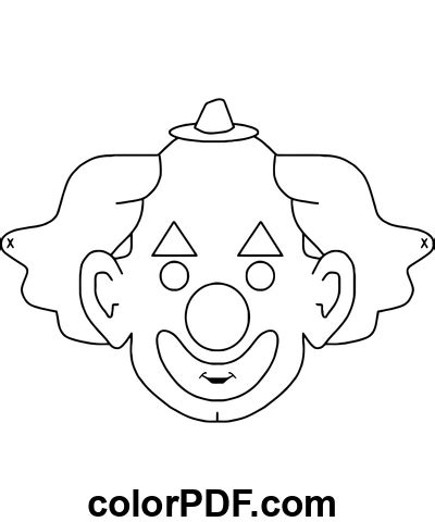 Scary Clown Mask – Coloring Pages and Books in PDF