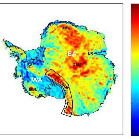 Density variations estimated from CRUST 1.0 crustal thickness ...