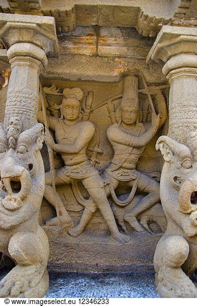 Carved Idol On The Inner Wall Of The Kanchi Kailasanathar Temple Carved