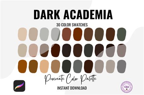 Procreate Color Palette Dark Academia Graphic By Creative Designs Joy