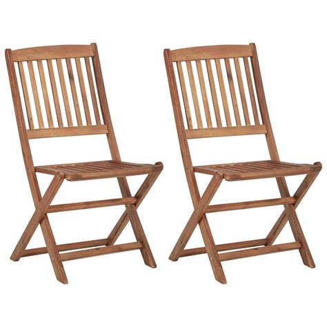 Vidaxl Chaises Pliables De Jardin 2 Pcs Avec Coussins Bois D Acacia