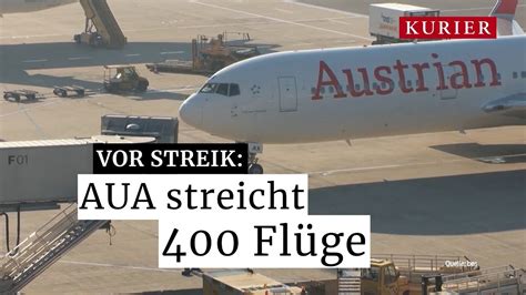 AUA Streik Austrian Airlines streicht hunderte Flüge YouTube