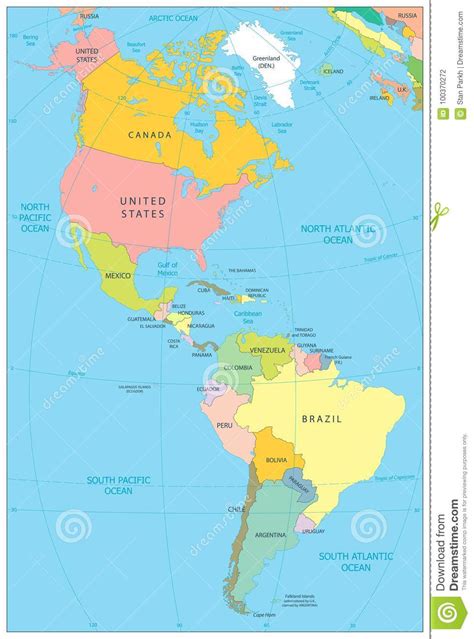 North And South America Map Printable