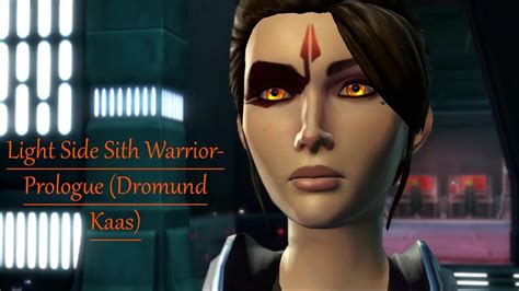 SWTOR LIGHT Female Sith Warrior Prologue Dromund Kaas YouTube