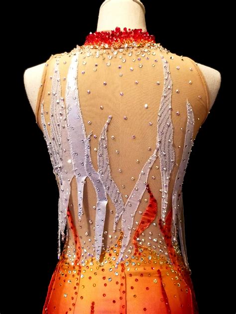 Fire And Ice Figure Skating Dress Flame Ice Dance Costume 2 Etsy