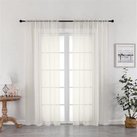 Amazon Owenie Ivory Sheer Curtains Inches Long Panels