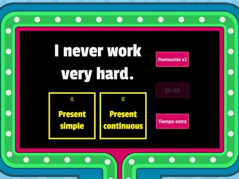 Present Simple Vs Present Continuous Gameshow Quiz