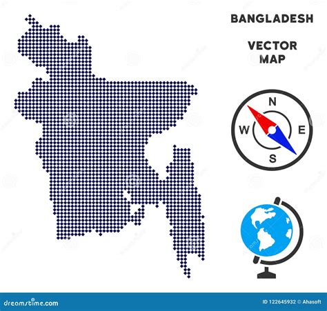 Pixelated Bangladesh Map Stock Vector Illustration Of Concept 122645932